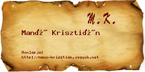 Manó Krisztián névjegykártya